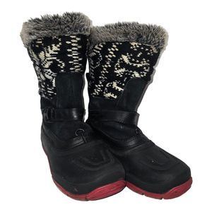 The North Face Women's Winter Grip Boots Size US 7 black White Red
